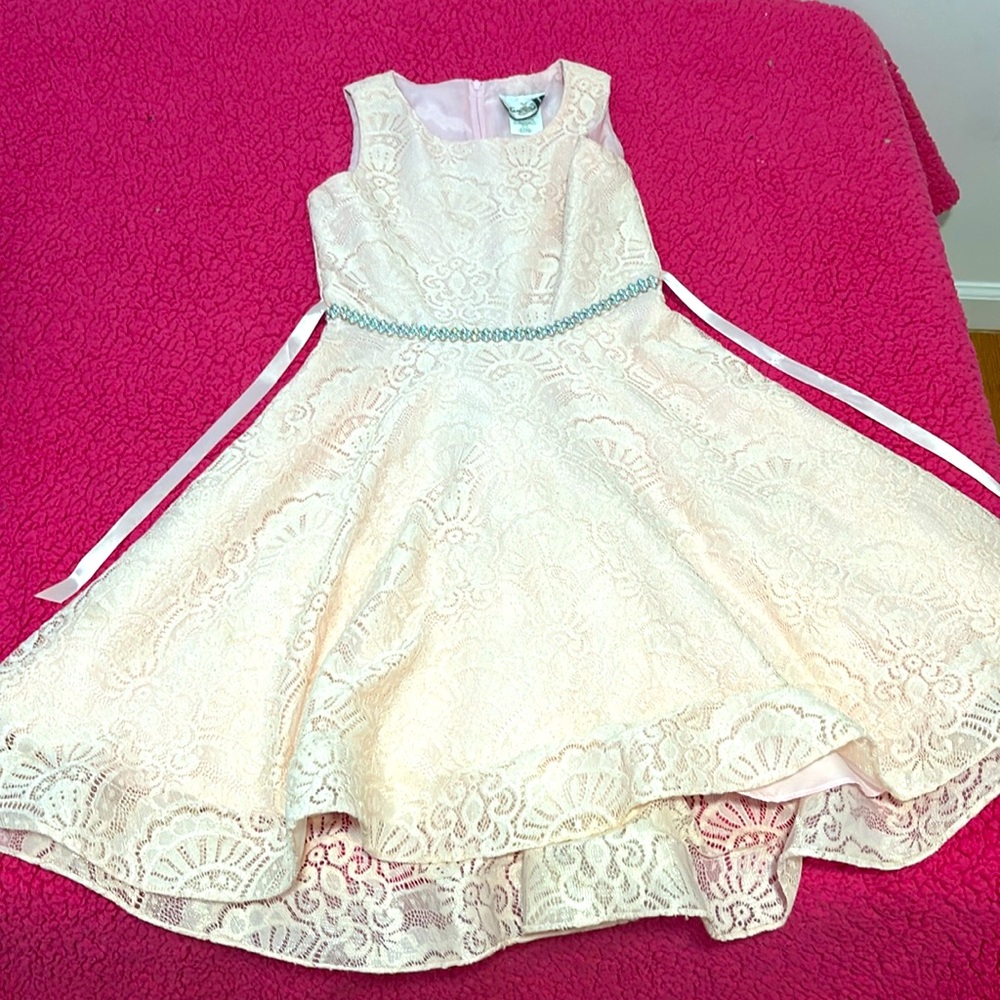 girl pink party dress, size 12